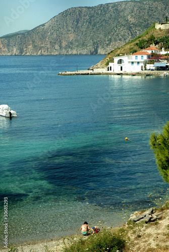Assos on the island of Kephalonia in Greece © quasarphotos
