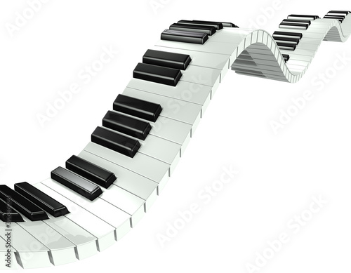 3d Wave effect piano keyboard