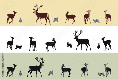deer and bunnies banners
