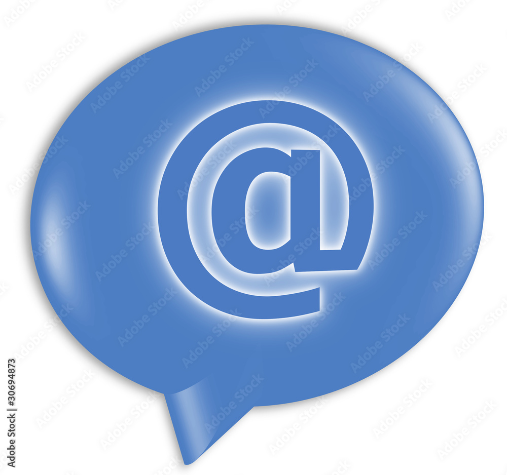 Speech bubble blue - @