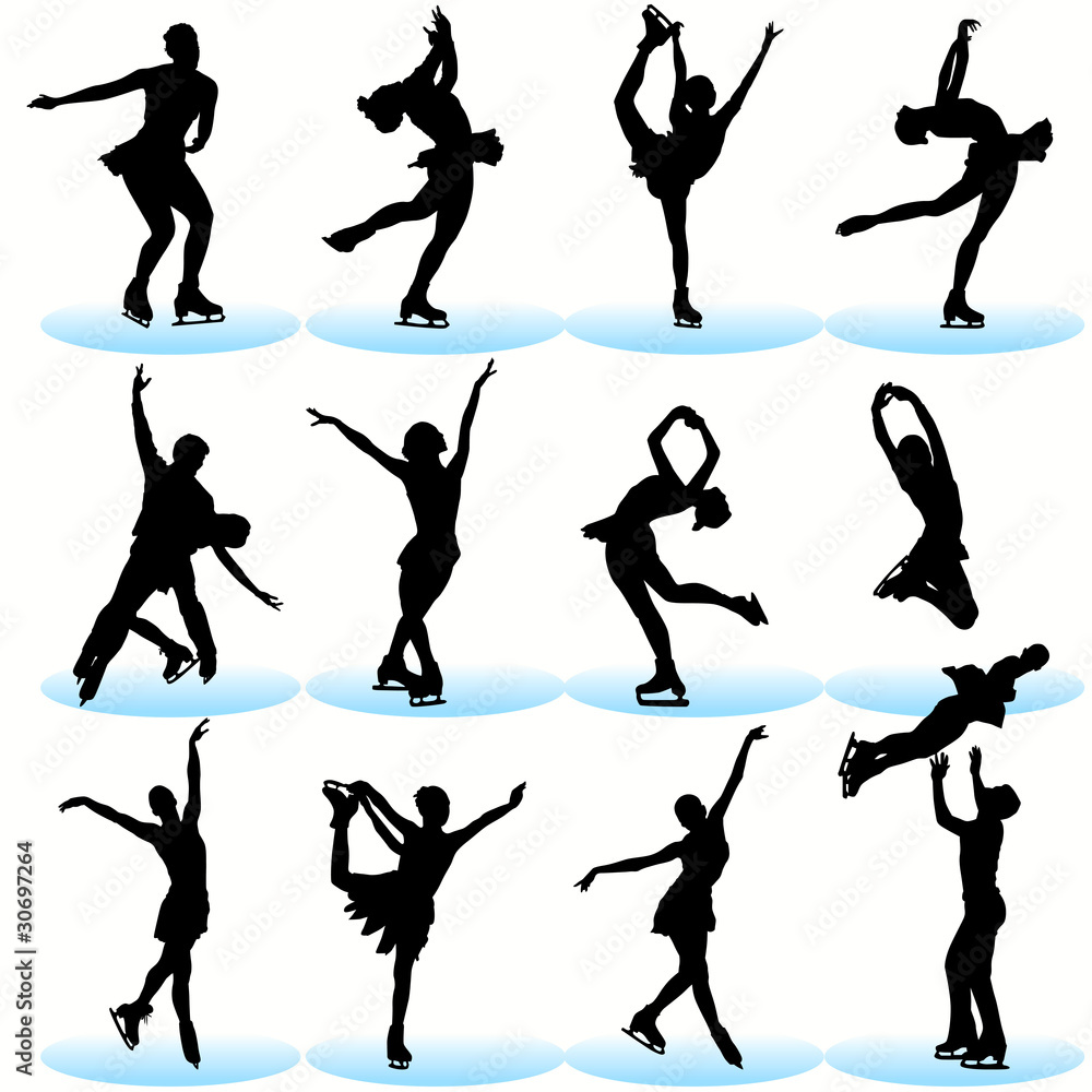 Figure skating silhouettes Figure skating silhouettes