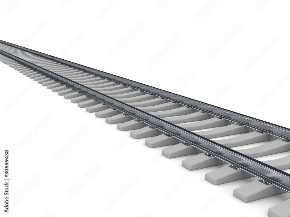 Railroad over white background Railroad over white background