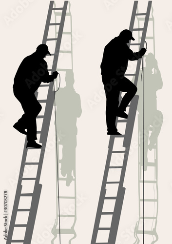 Working on ladder