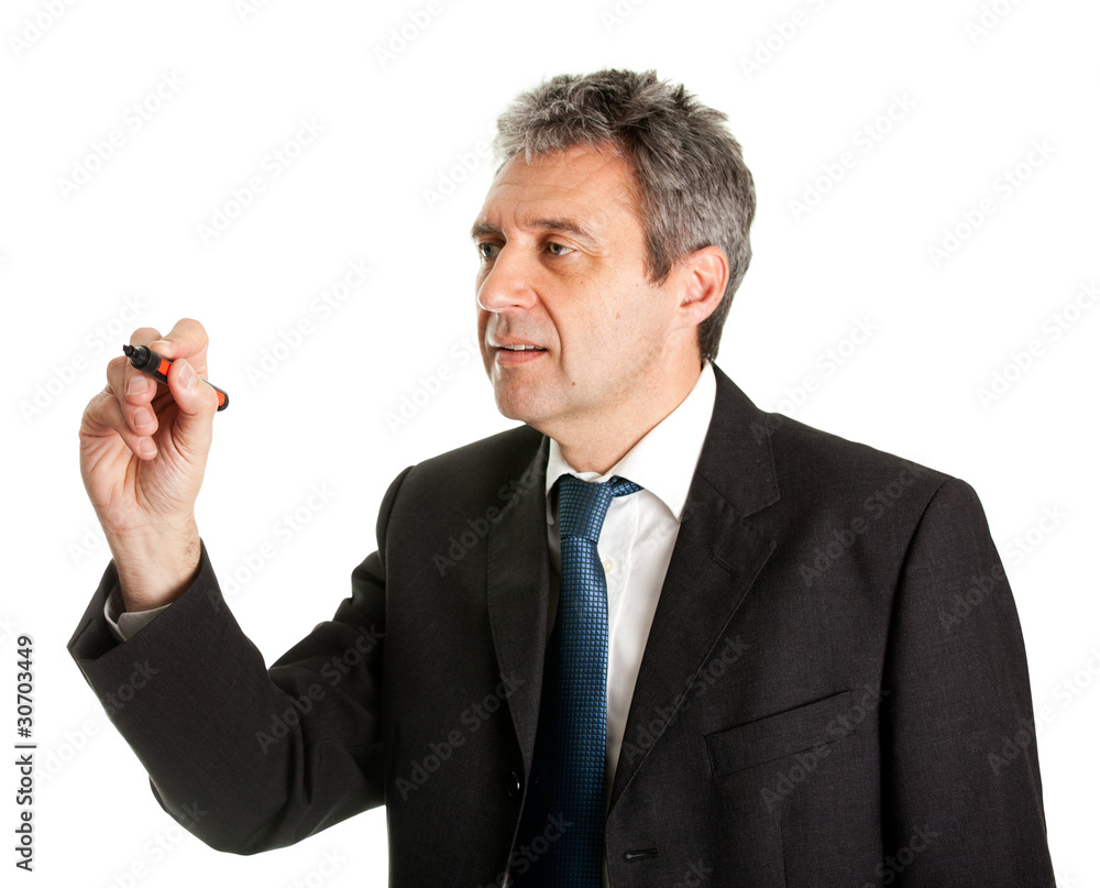 Businessman wring a sketch Businessman wring a sketch