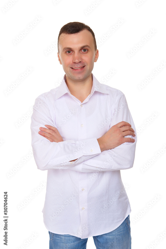 man in jeans in studio man in jeans in studio