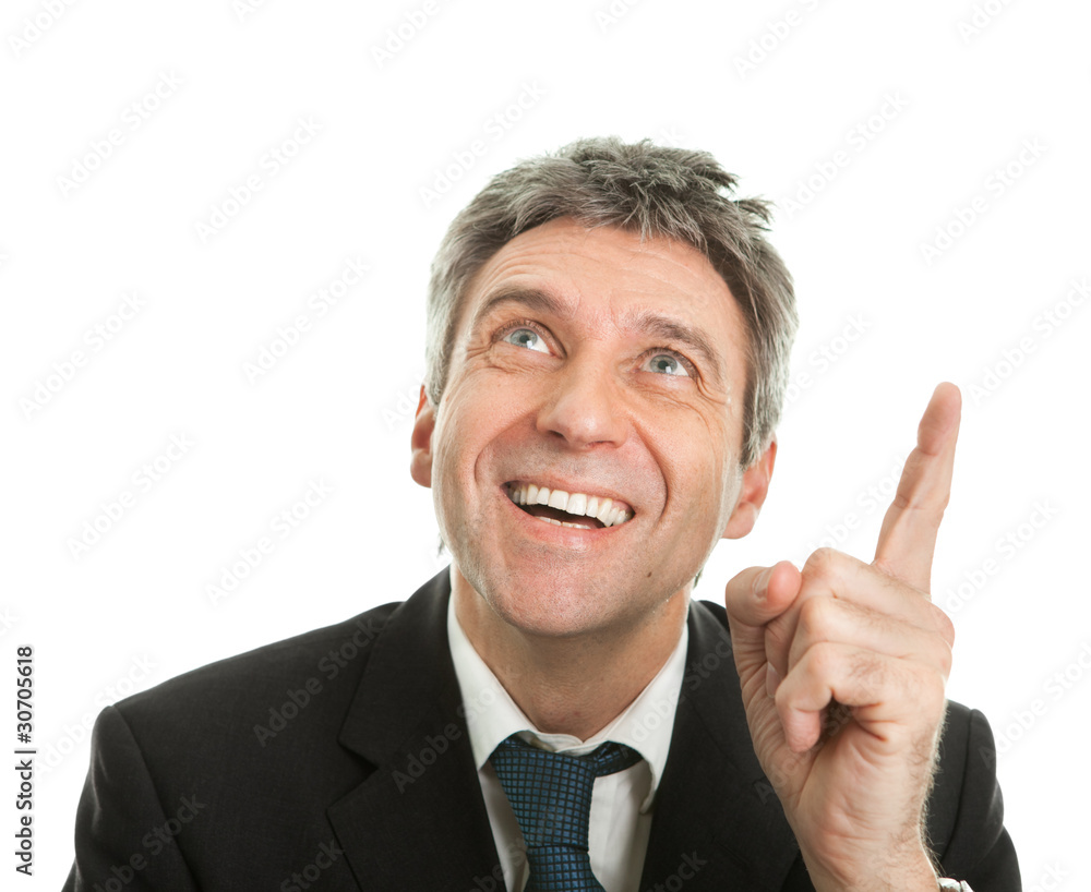 Businessman striked with new business Idea Businessman striked with new business Idea