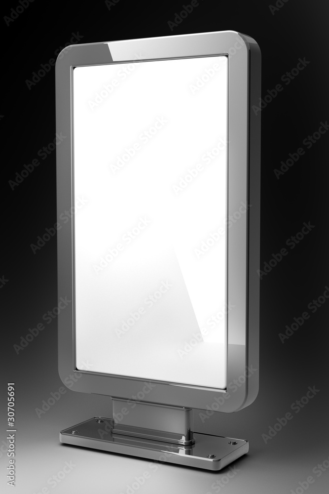 Chrome advertising billboard isolated on black Chrome advertising billboard isolated on black