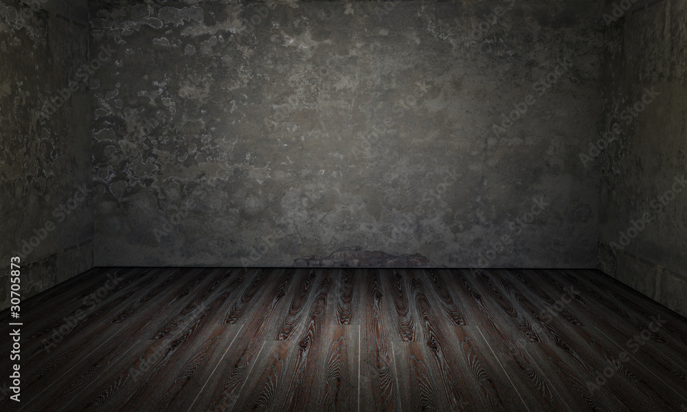 empty room with grunge concrete wall 3d background