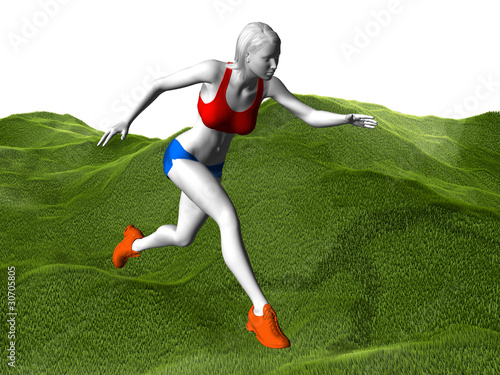 woman run in motion speed © hubis3d