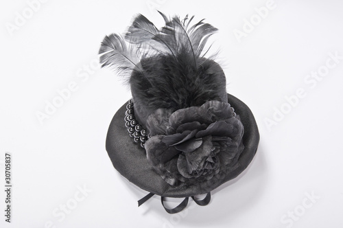 Glamour black Female hat isolated on white