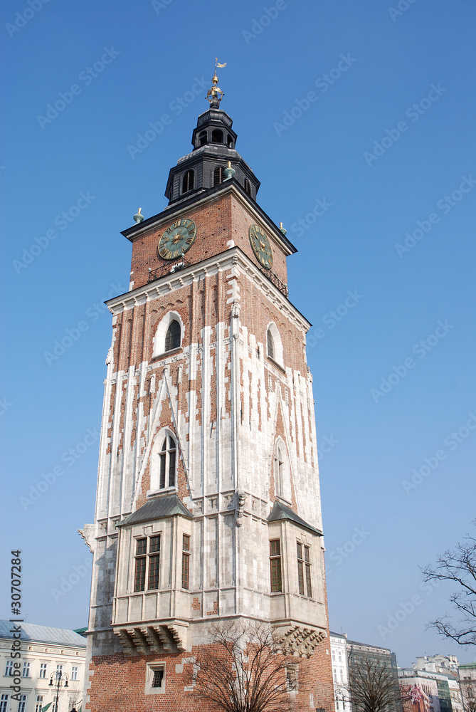 Rathausturm auf dem Hauptmarkt Krakau