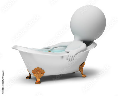 3d small people - in a bath
