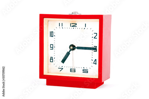 Photos Vintage alarm clock, isolated on white background