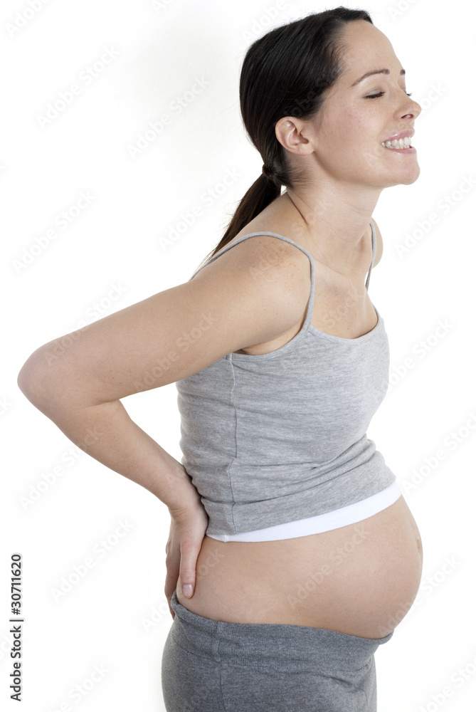 Pregnant woman suffering from back ache Pregnant woman suffering from back ache