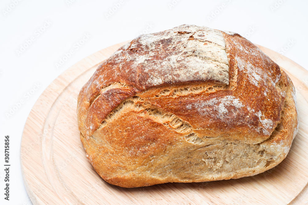 Loaf of Bread on Board