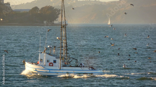 Boot im Sonnenuntergang