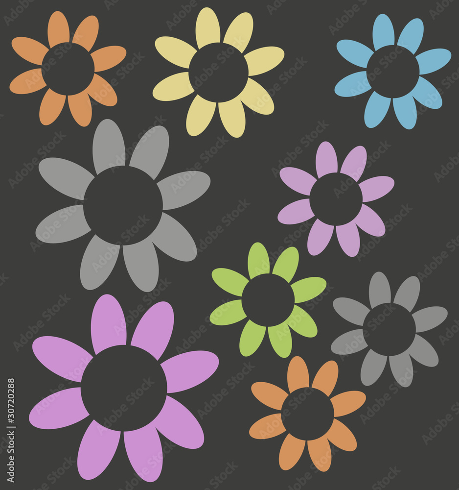 Floral background on the grey Floral background on the grey
