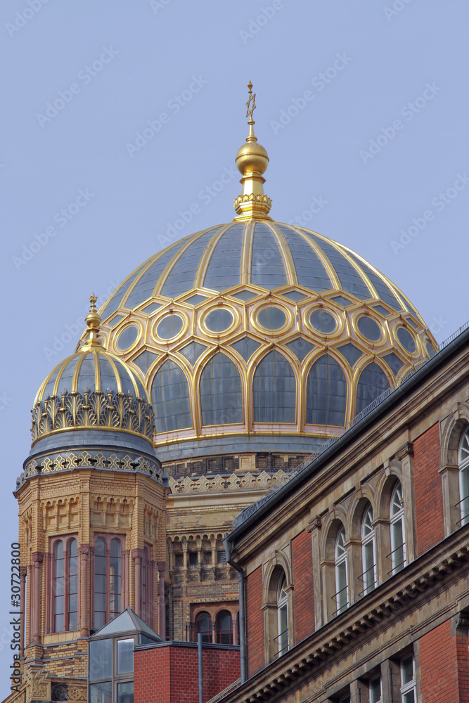 Detailaufnahe der Neuen Synagoge in Berlin