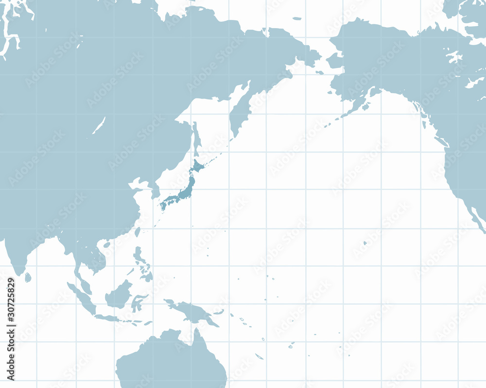The World 世界地図とThe Pacific Rim(環太平洋地域) The World
