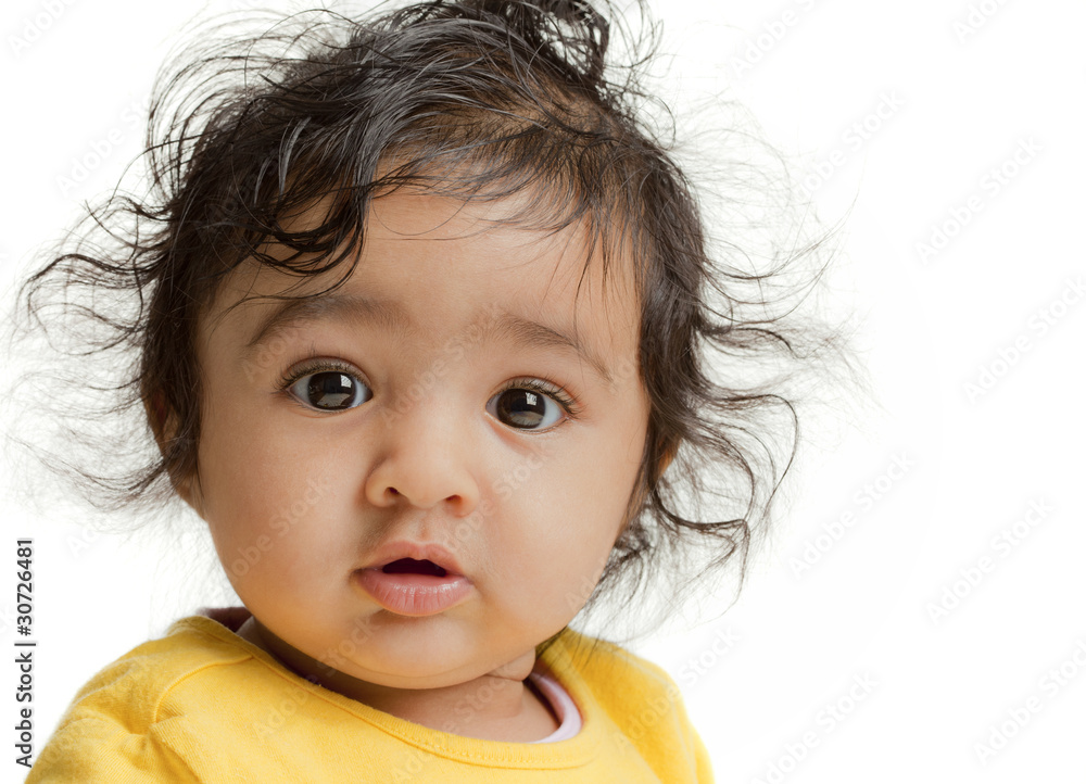 Portrait of Cute Baby Girl, Isolated, White Portrait of Cute Baby Girl, Isolated, White