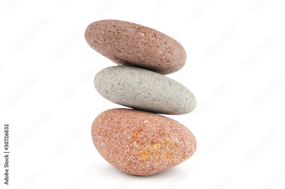 Stack of pebbles isolated on the white Stack of pebbles isolated on the white