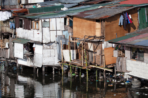 Poverty - shanty squatter homes in Philippines
