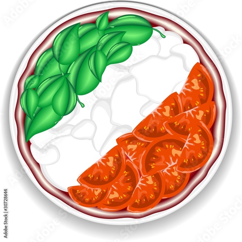 Pizza Bandiera Italia-Pizza Italy Flag-Vector