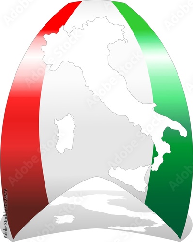 Italia 150° Nastro Tricolore-Italy Flag and Map-Vector