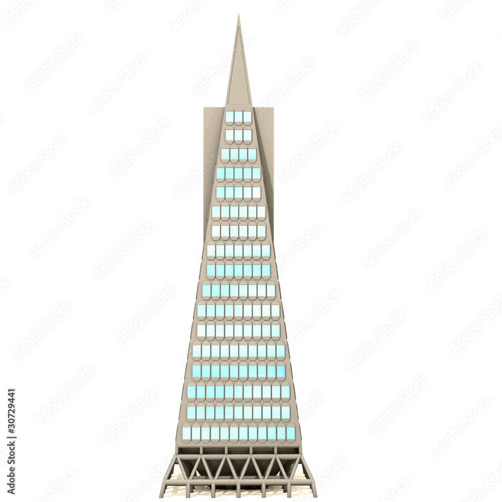 3D skyscraper on white background 3D skyscraper on white background