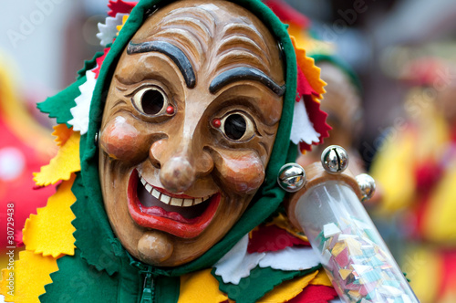 Obraz na płótnie Mask parade at the historical carnival in Freiburg, Germany w salonie
