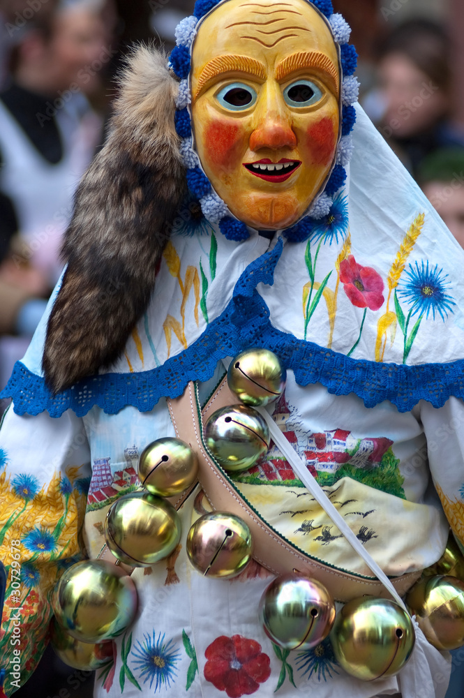 Mask parade at the historical carnival in Freiburg, Germany