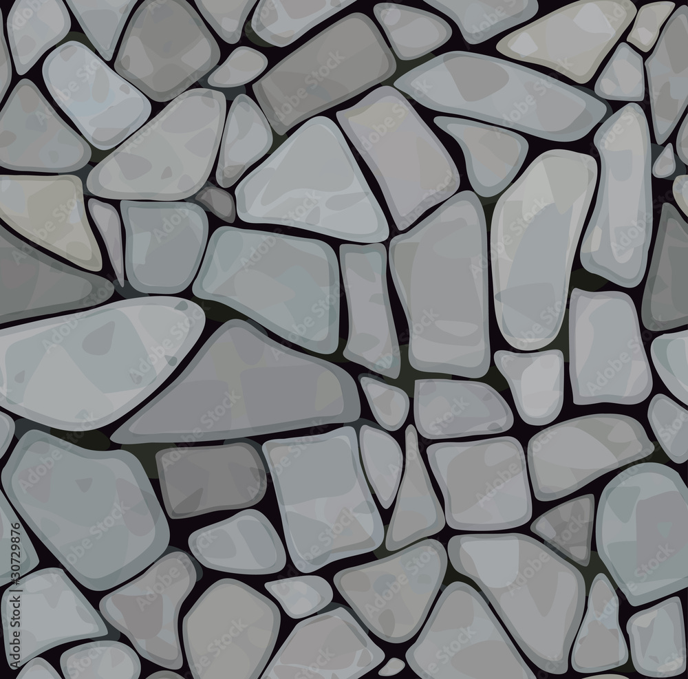 Seamless texture of stonewall  in grey color.