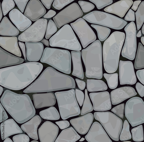 Seamless texture of stonewall  in grey color.