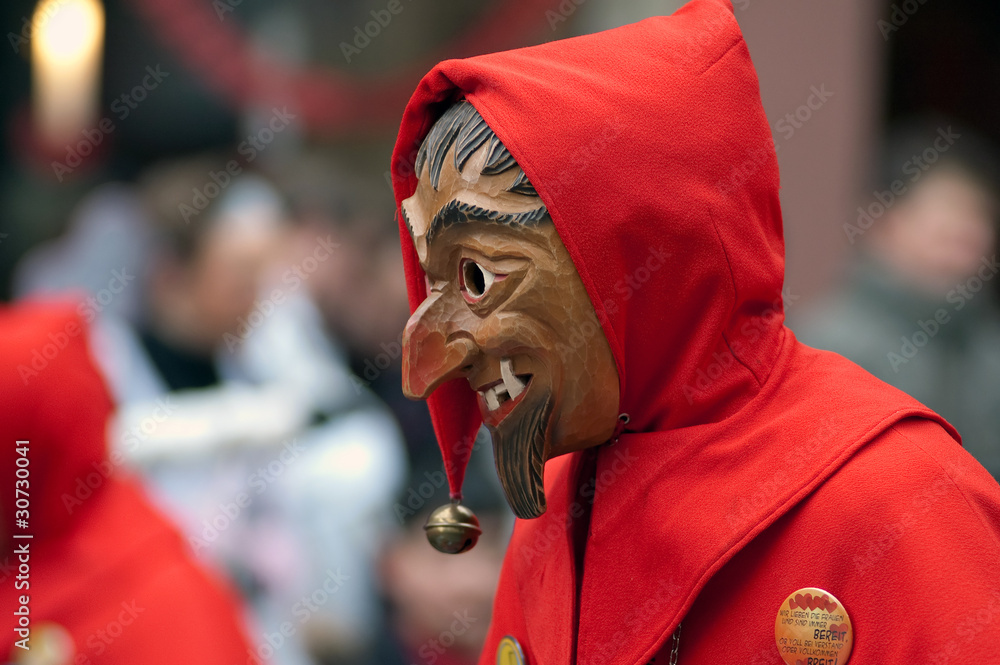 Mask parade at the historical carnival in Freiburg, Germany