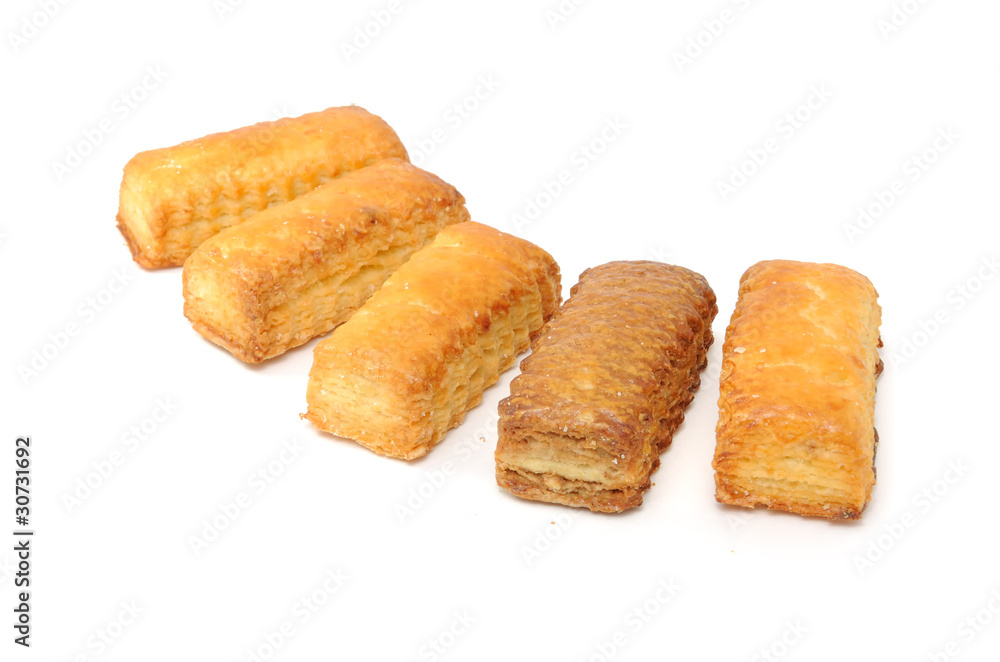 Flaky Cookies Isolated on White Background Flaky Cookies Isolated on White Background
