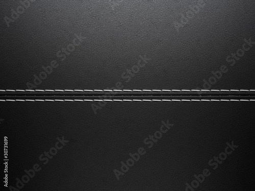 Black horizontal stitched leather background