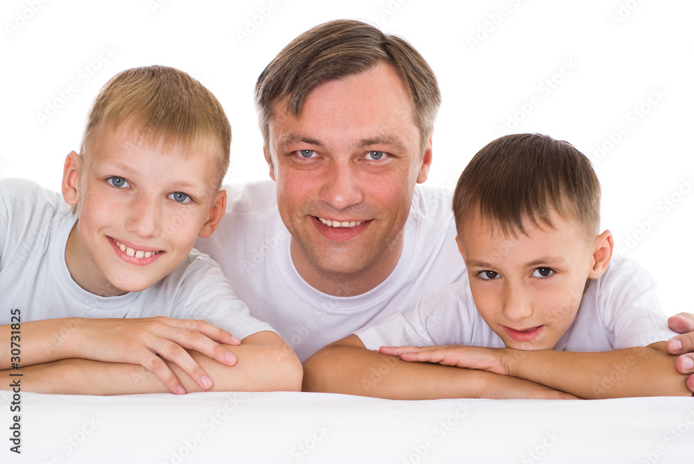father with his two sons father with his two sons