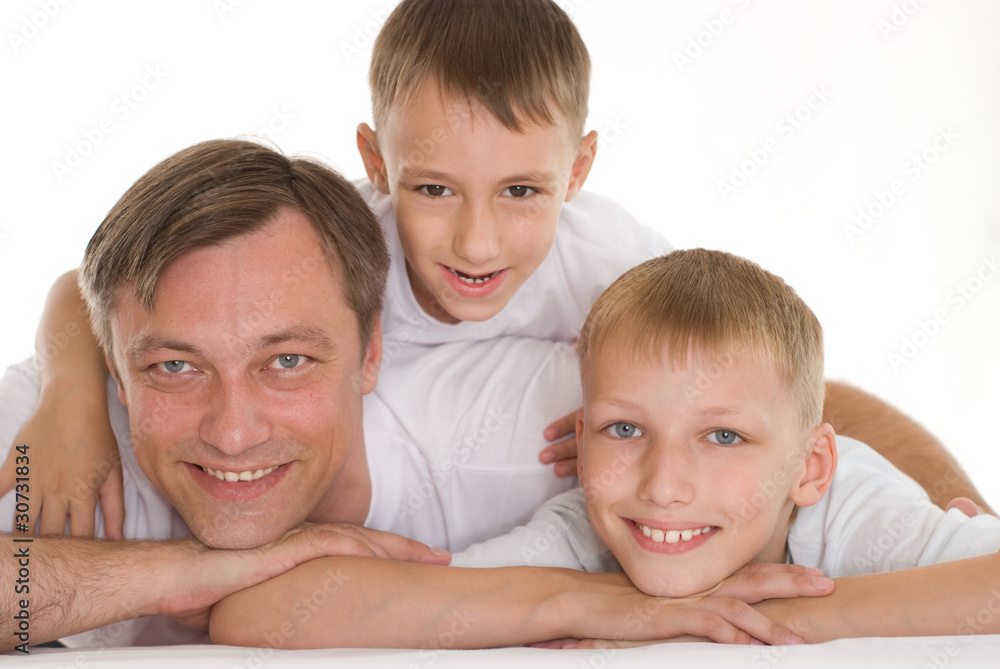 father with his two sons father with his two sons