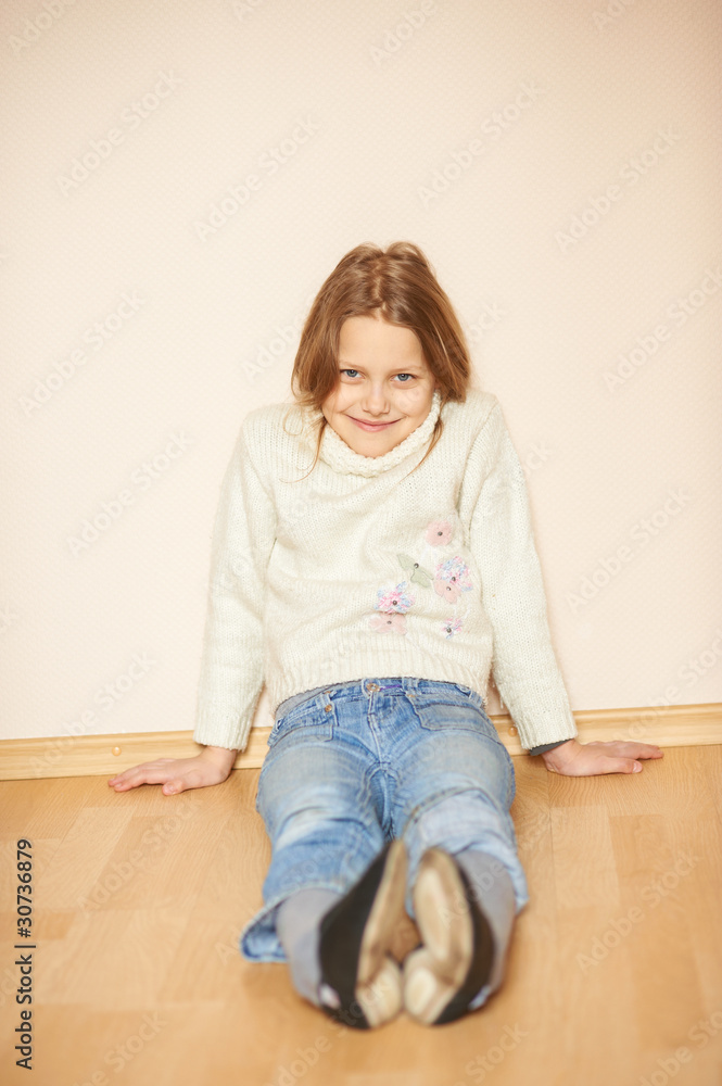 Portrait of a smiling little girl, indoors Portrait of a smiling little girl, indoors