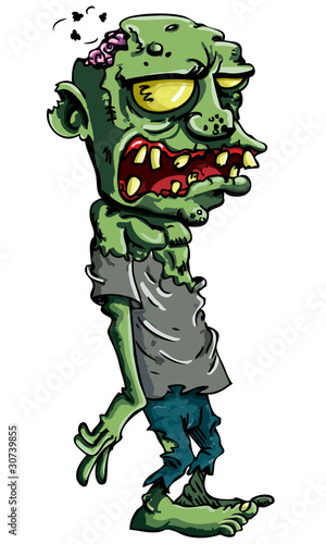 Cartoon zombie isolated on white