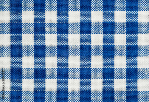 blue and white check cotton tablecloth fabric