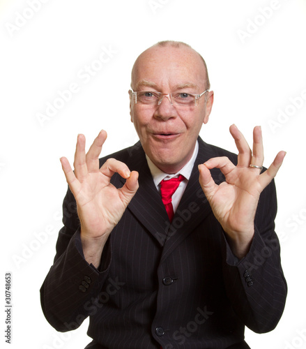 Expressive senior businessman