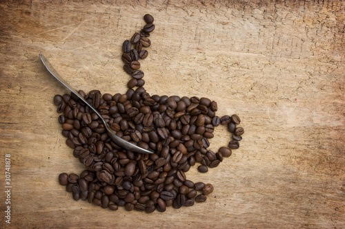 Picture a cup of coffee made from beans
