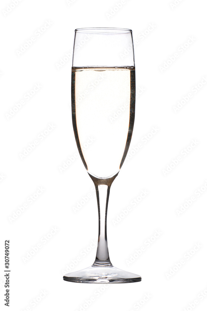 Glass with Champagne isolated on white background
