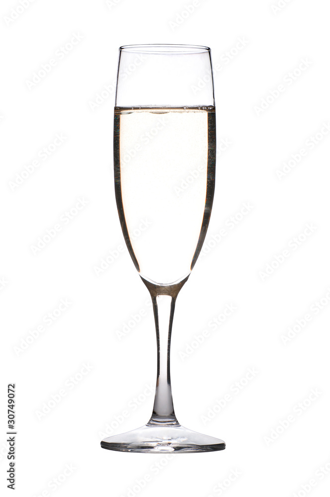 Glass with Champagne isolated on white background Glass with Champagne isolated on white background