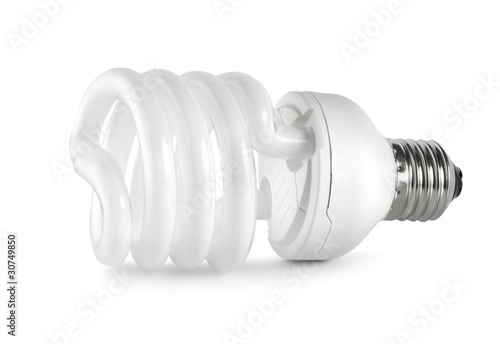 Obraz na płótnie Energy saving fluorescent lightbulb. Path w salonie