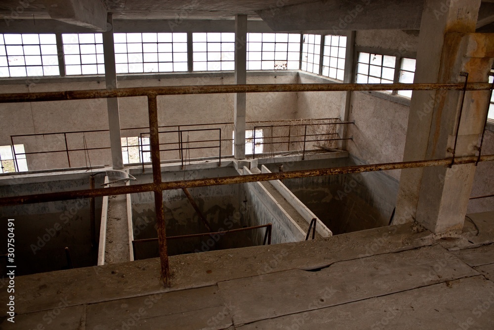 abanoned industrial interior space