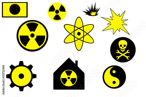 Iconos radioactividad nuclear photo