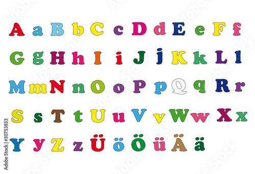Farbige gro  e und kleine Buchstaben