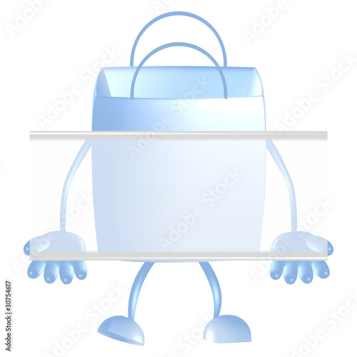 Shopping bag holds a transl...